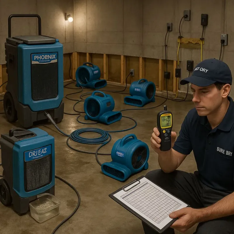 Structural Drying and Dehumidification process in Dollar Bay, MI